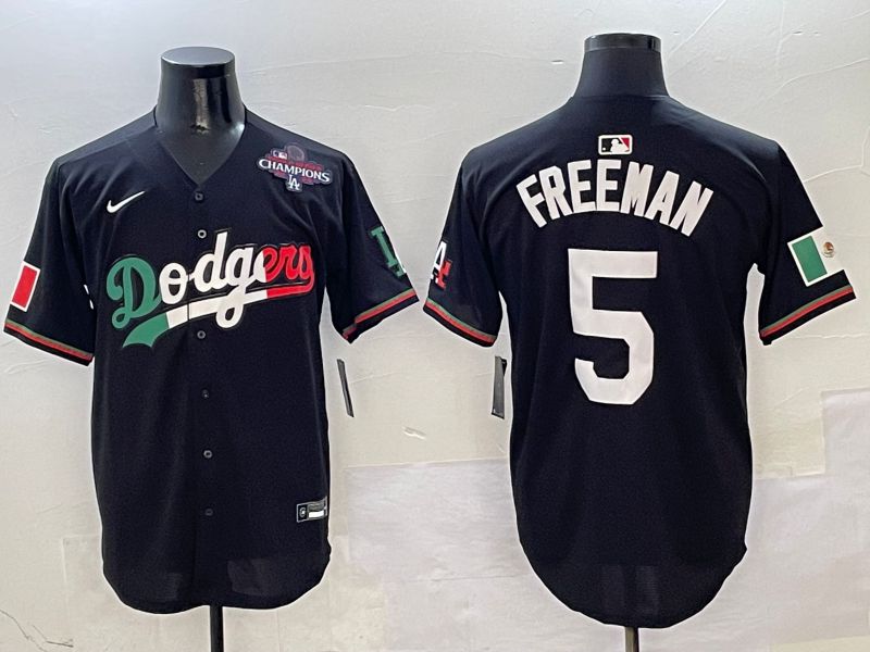 Men Los Angeles Dodgers #5 Freeman Black Mexico Nike 2025 MLB Jersey style 6->los angeles dodgers->MLB Jersey